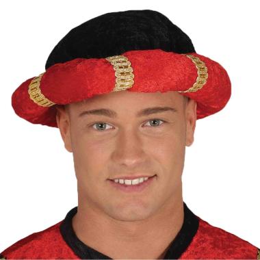 Cappello arabo turbante tessuto nero rosso