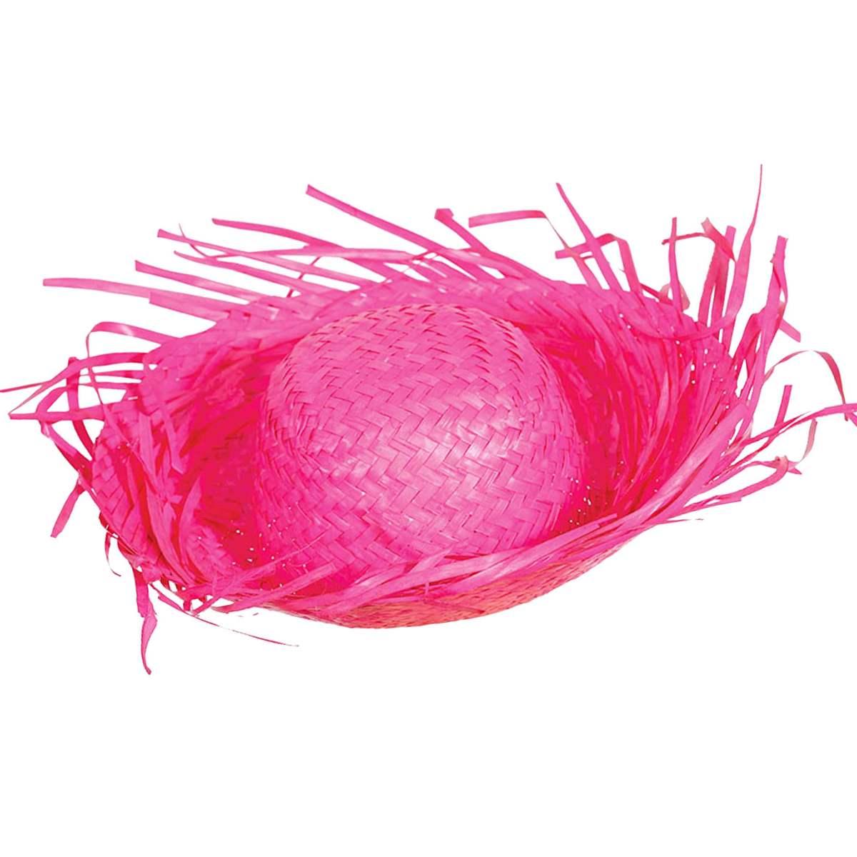Cappello paglia rosa