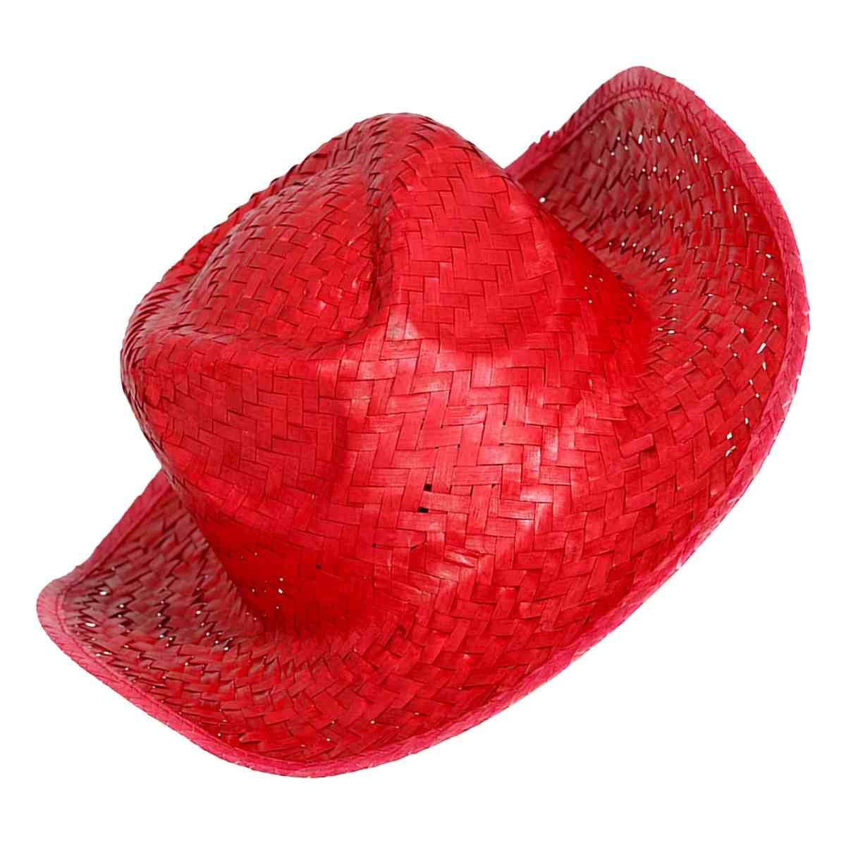 Cappello borsalino paglia rosso fragola