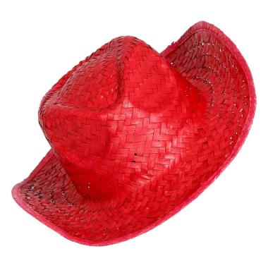Cappello borsalino paglia rosso fragola