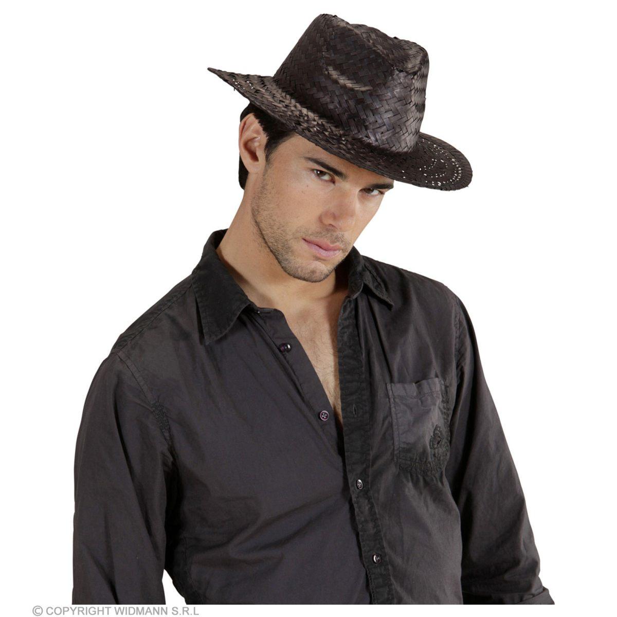 Cappello borsalino paglia nero