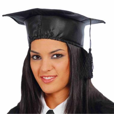 Cappello laureato tessuto nero