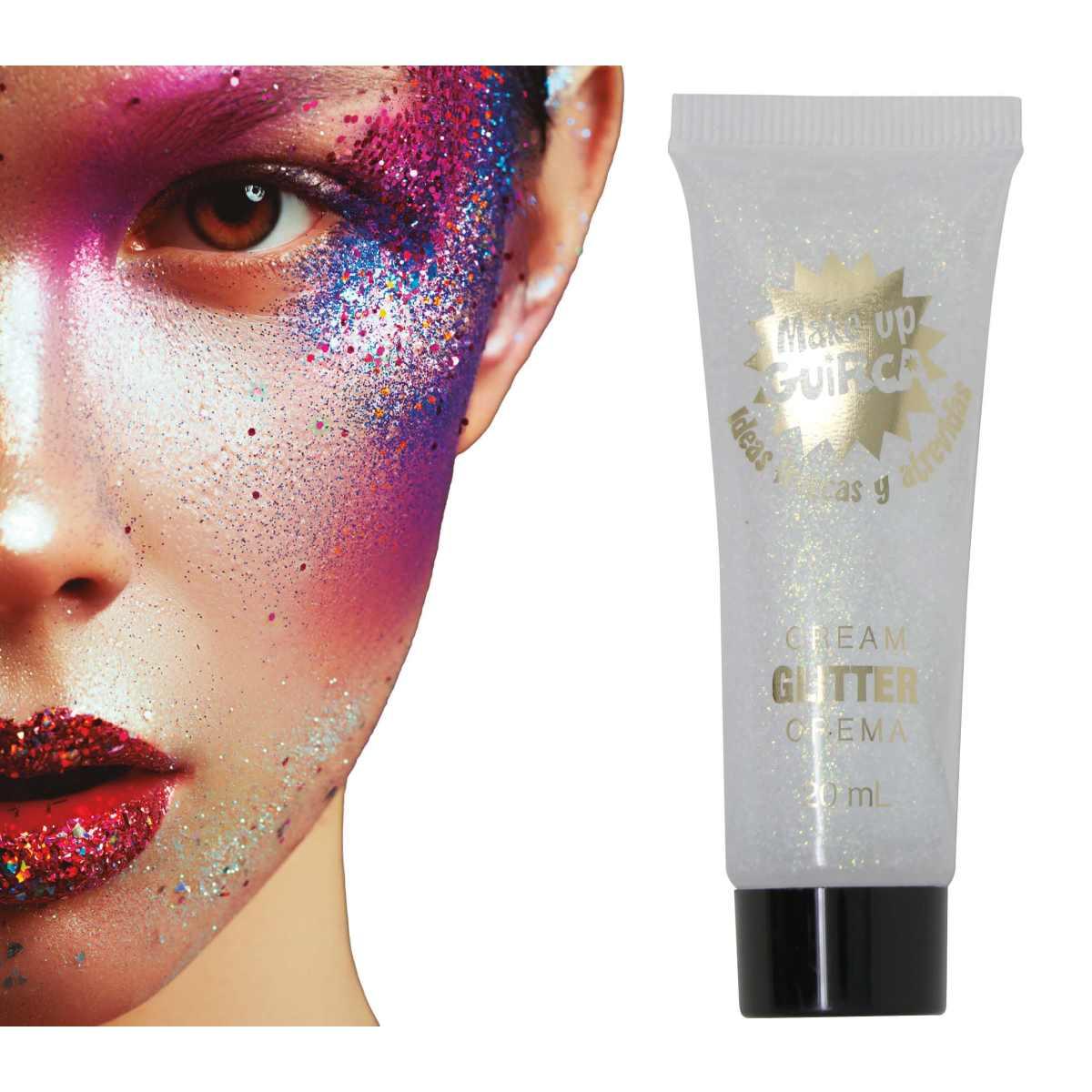 Trucco crema tubo glitter bianco