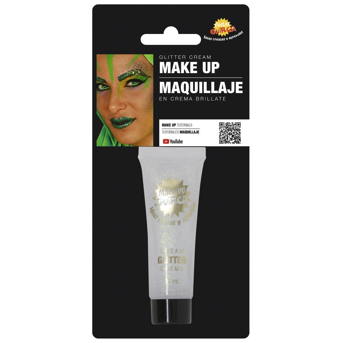 Trucco crema tubo glitter bianco
