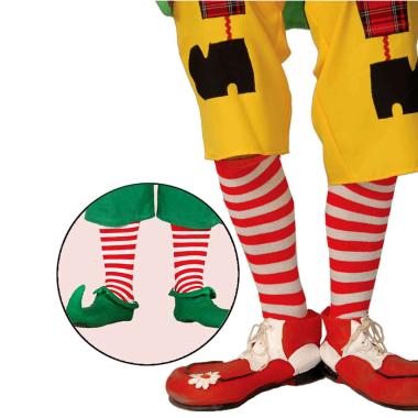 Calzini clown righe rosse bianche