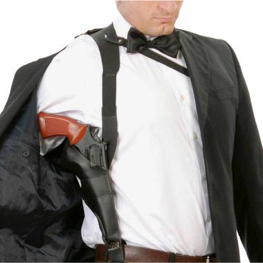 Fondina pistola similpelle nera da spalla