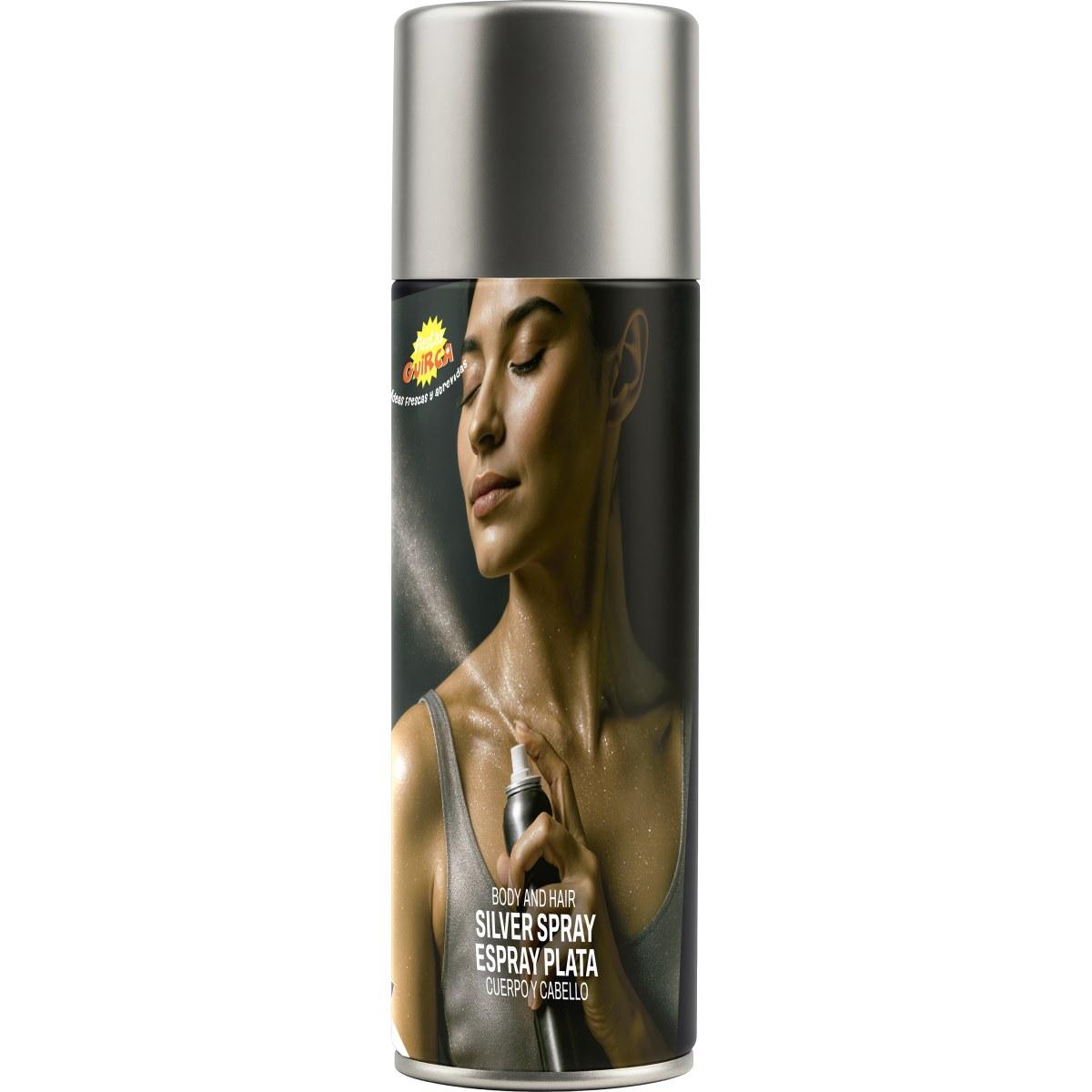 Trucco spray corpo glitter argento ml