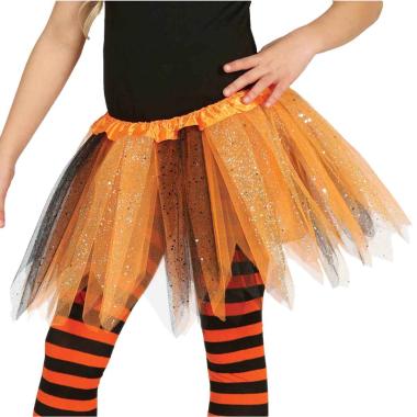 Gonna tulle arancio nera