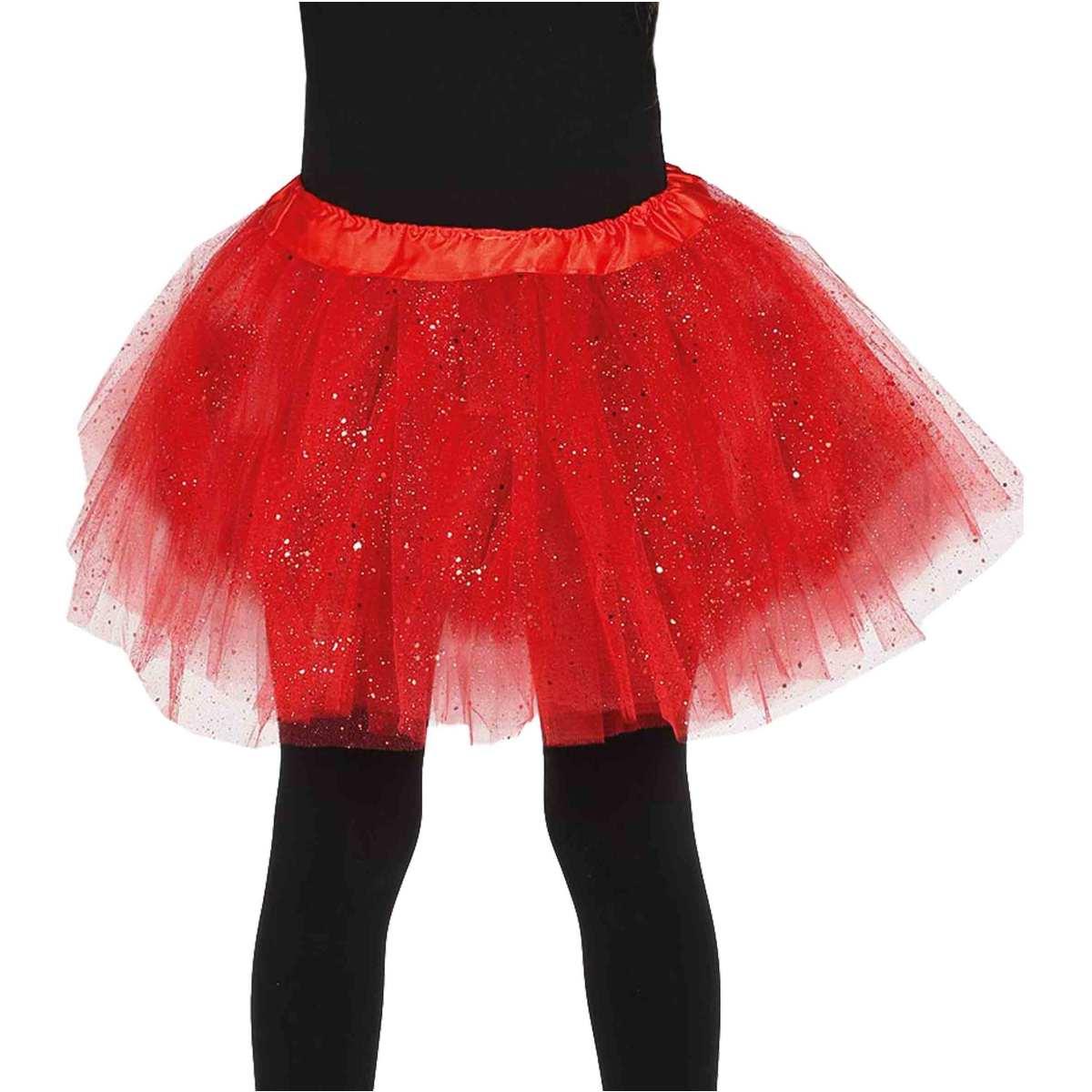 Gonna tulle rossa brillantini