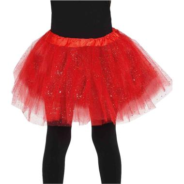 Gonna tulle rossa brillantini