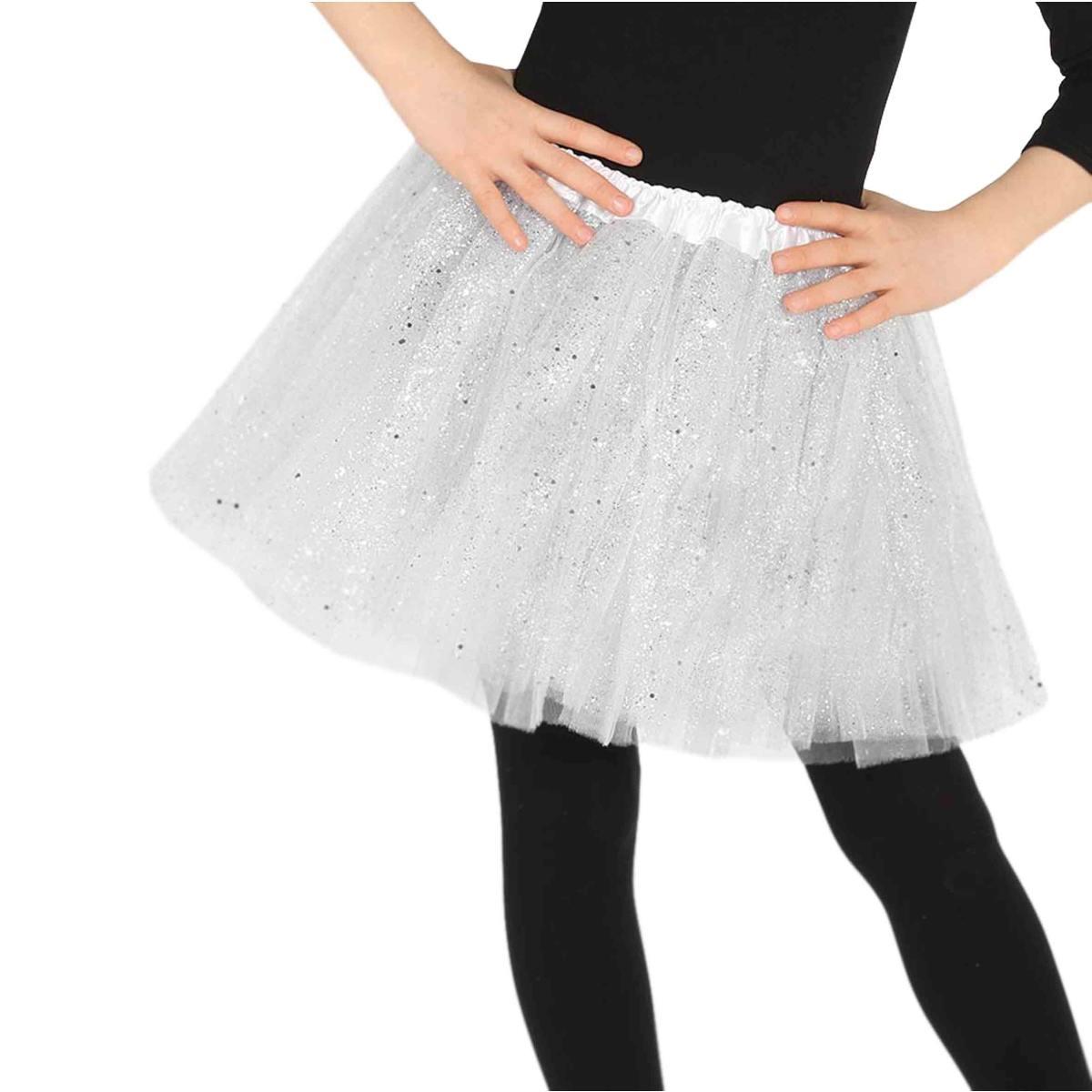 Gonna tulle bianca brillantin