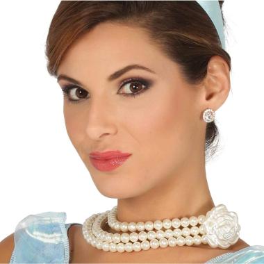 Collana perle bianca fiore