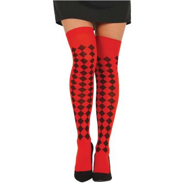 Collant autoreggenti scacchi rosse nere