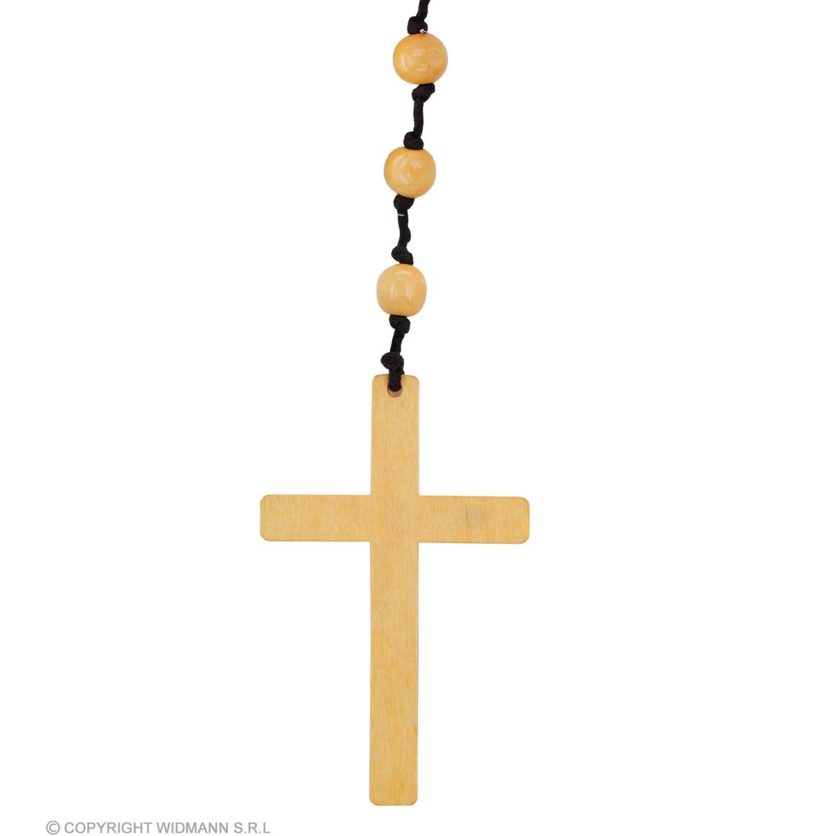 Collana rosario legno croce