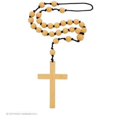 Collana rosario legno croce