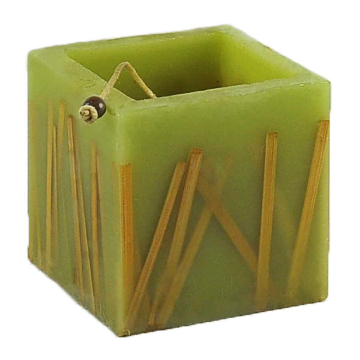 Candela cubo verde bamb