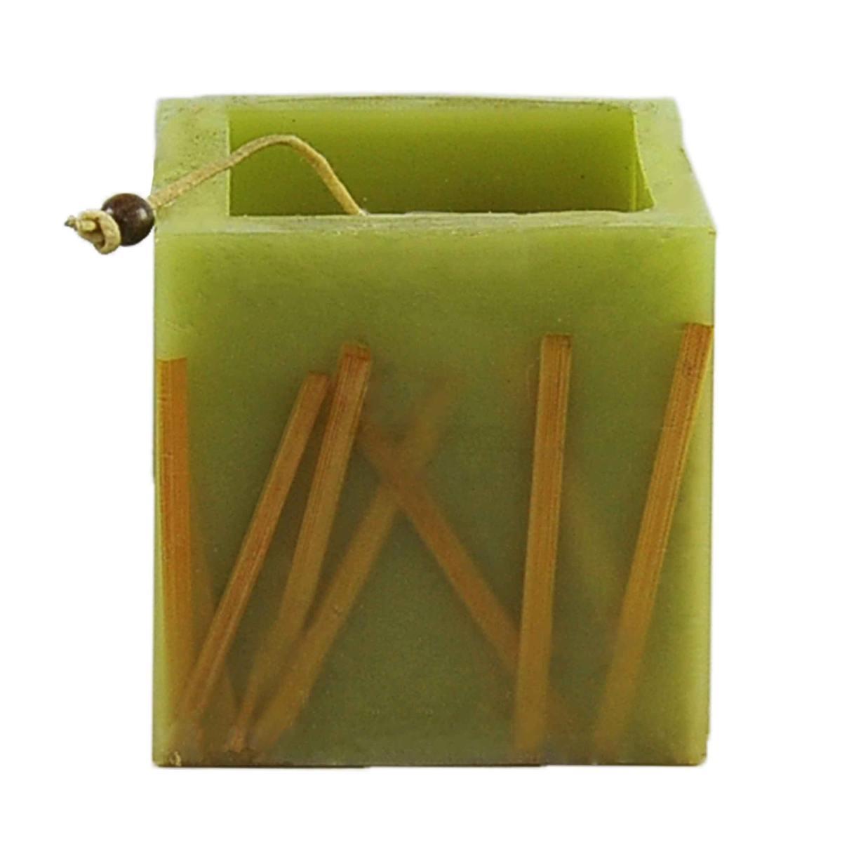 Candela cubo verde bamb