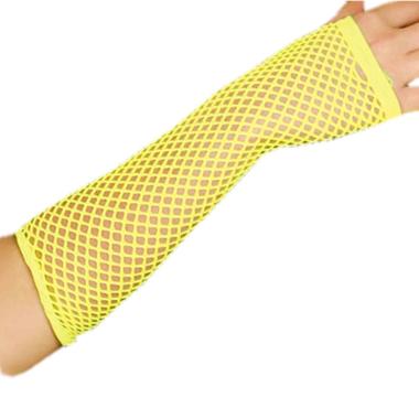 Guanti corti rete giallo fluo senza dita