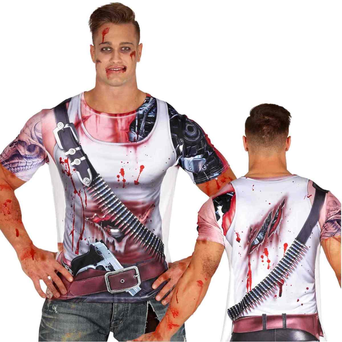 Costume maglia androide insanguinata litografata