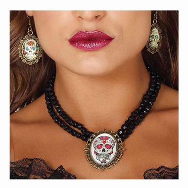 Collana orecchini teschio