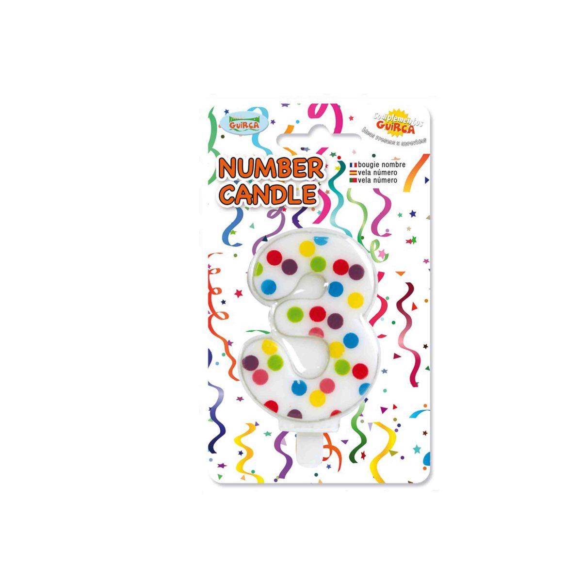 Candelina compleanno n 3 porporina 4 colori