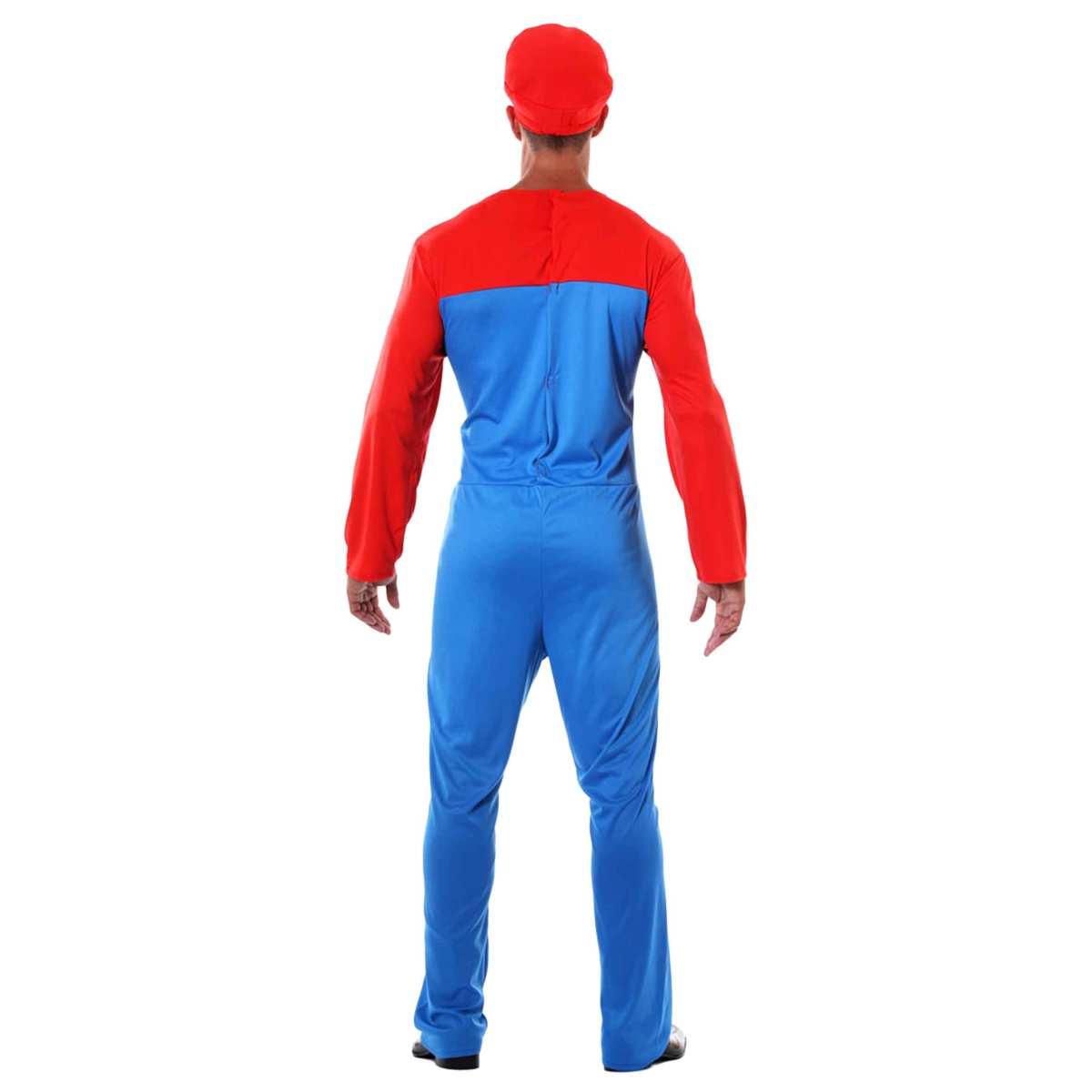 Costume tuta idraulico blu rossa super mario