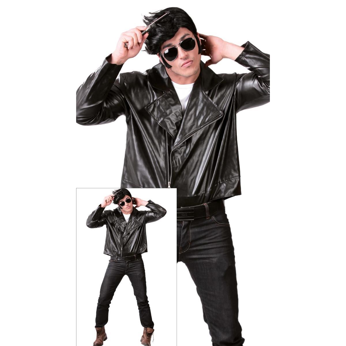 Giacca motociclista ecopelle nero