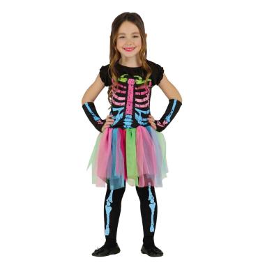 Costume scheletrina multicolor