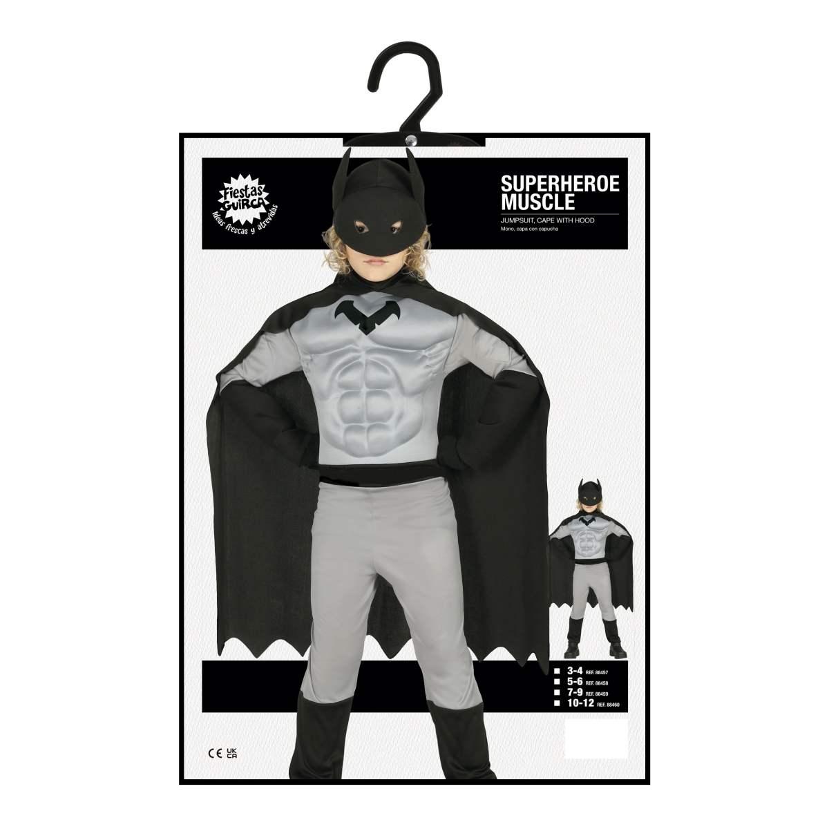 Costume super eroe batman muscoloso
