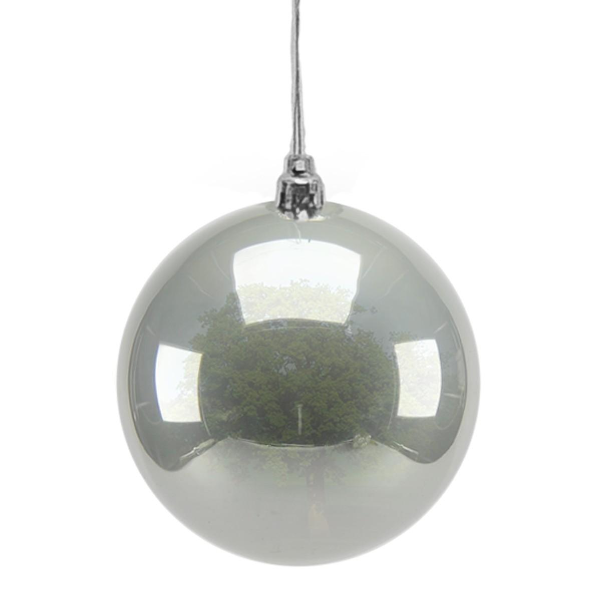 Pallina natalizia argento tubo Set 6 pz