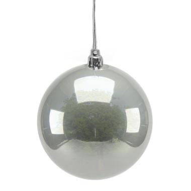 Pallina natalizia argento tubo Set 6 pz