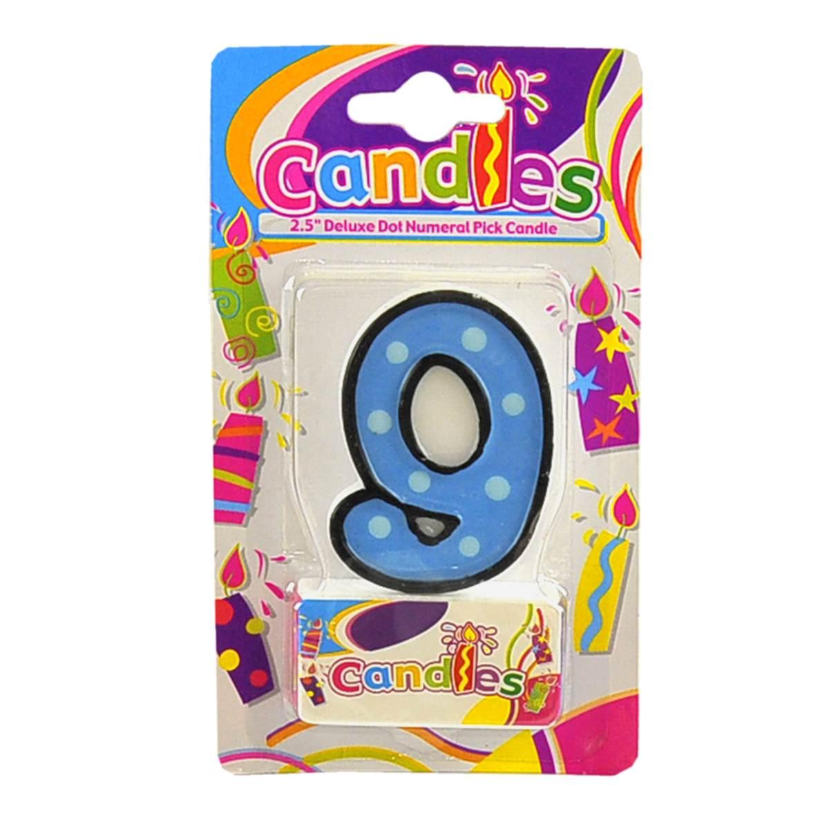 Candelina compleanno n 9 multicolor