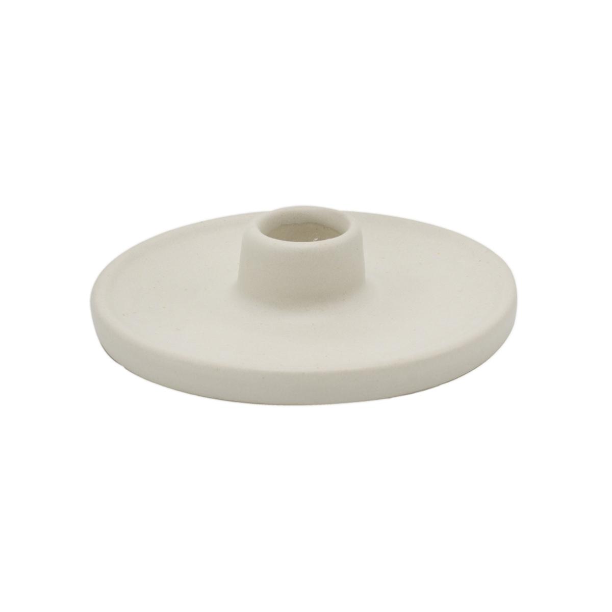 Portacandela ceramica bianco