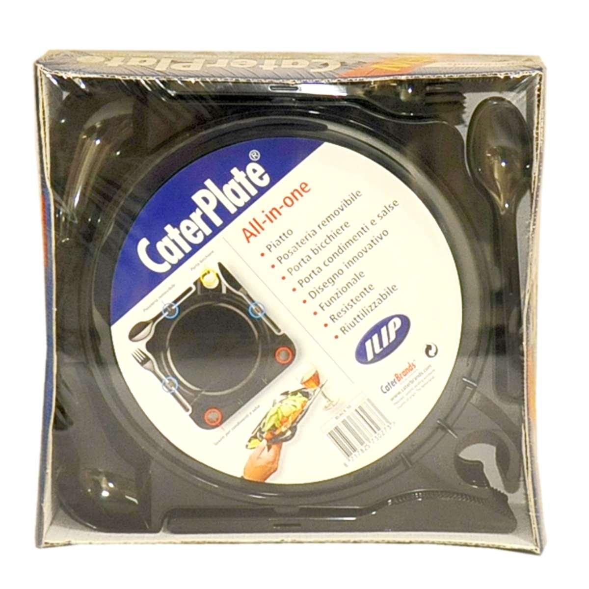 Piatti plastica cater black 10 pz