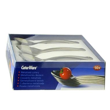 Posate party cucchiaio pvc inox metal cater 50 pz