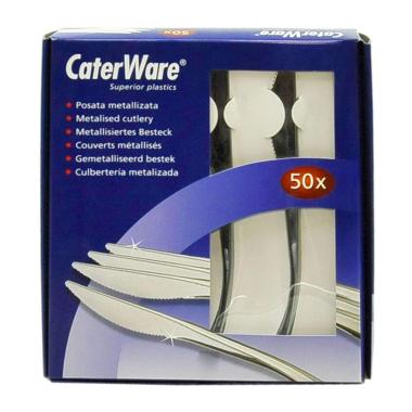 Posate party coltello pvc metal cater 50 pz