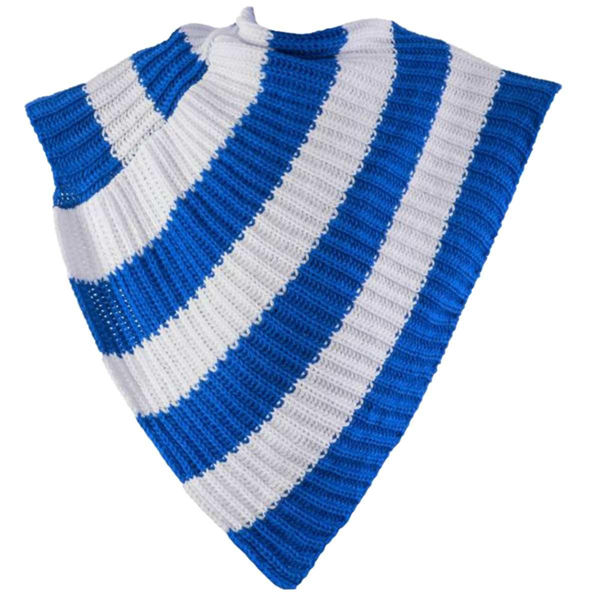 Poncho messicano bianco blu
