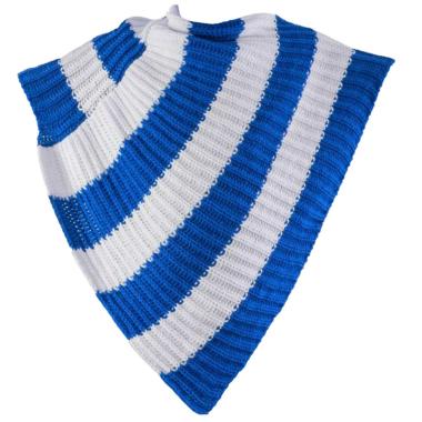 Poncho messicano bianco blu