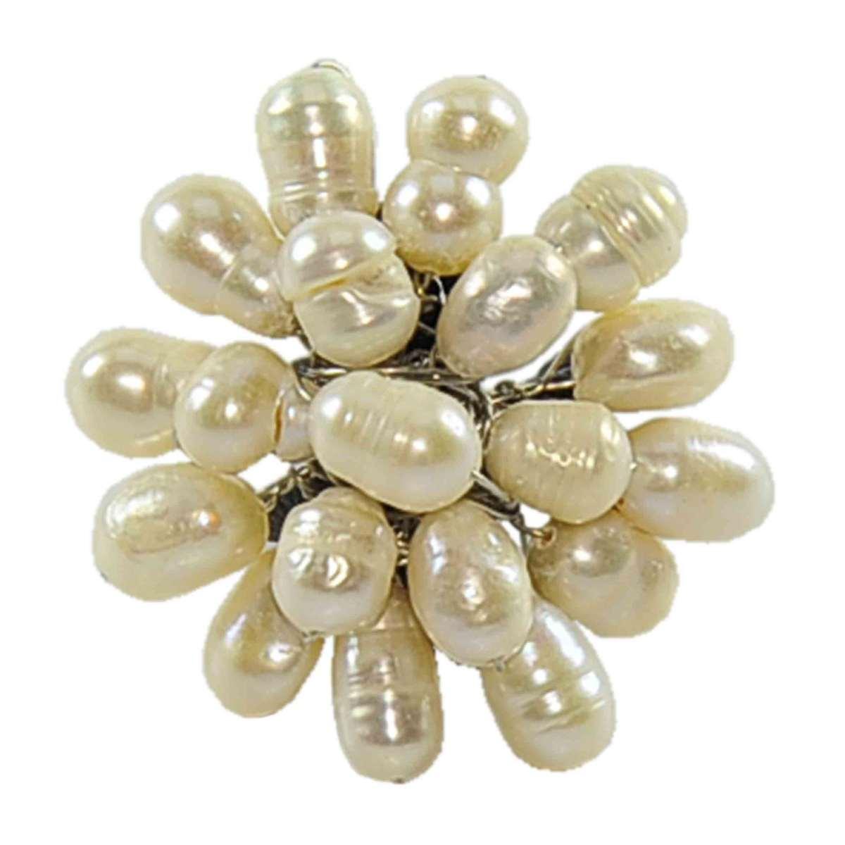 Anello perline beige