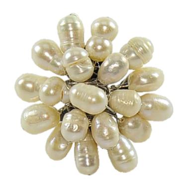 Anello perline beige