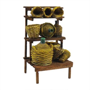 Bancarella presepe damigiane ceste