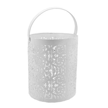 Portacandela merletto lami bianco
