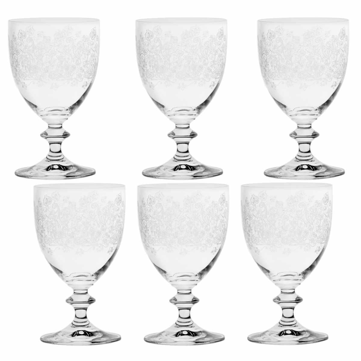 Bicchieri Vetro Set pz.6 Acqua Estro Calice ml.14,5 | Cre.Art