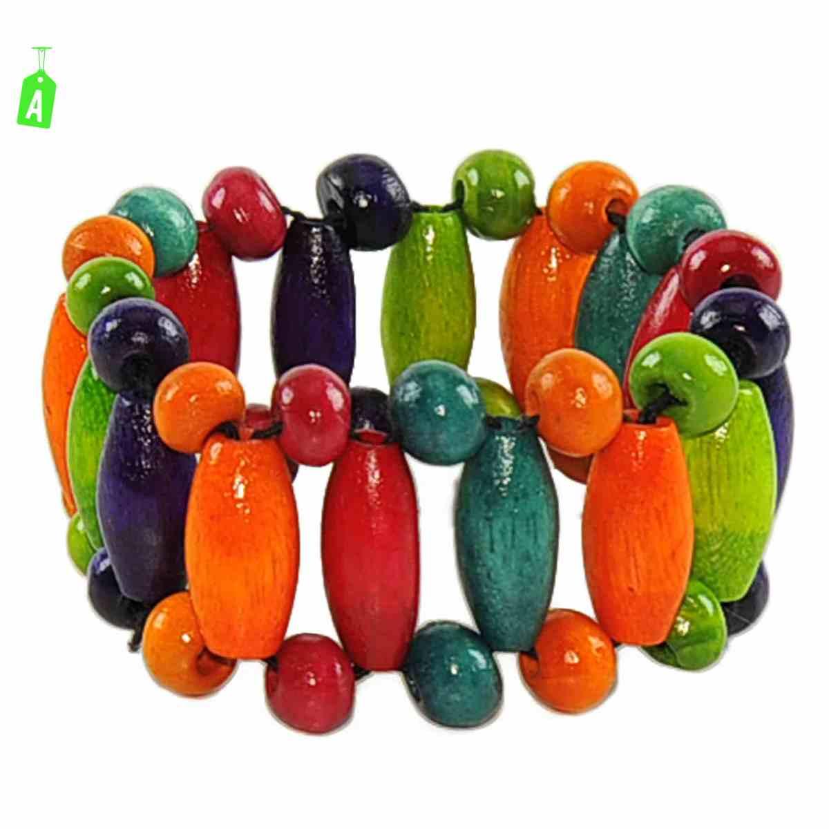Bracciale legno fiori 4 colori