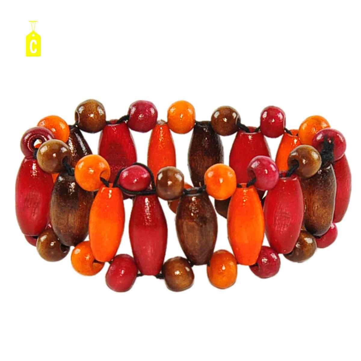 Bracciale legno fiori 4 colori