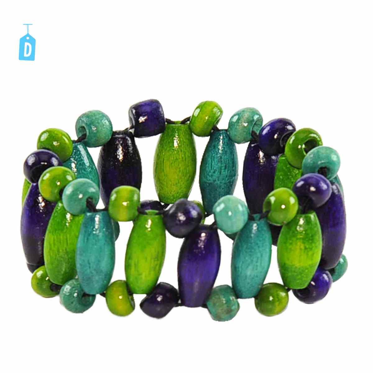 Bracciale legno fiori 4 colori