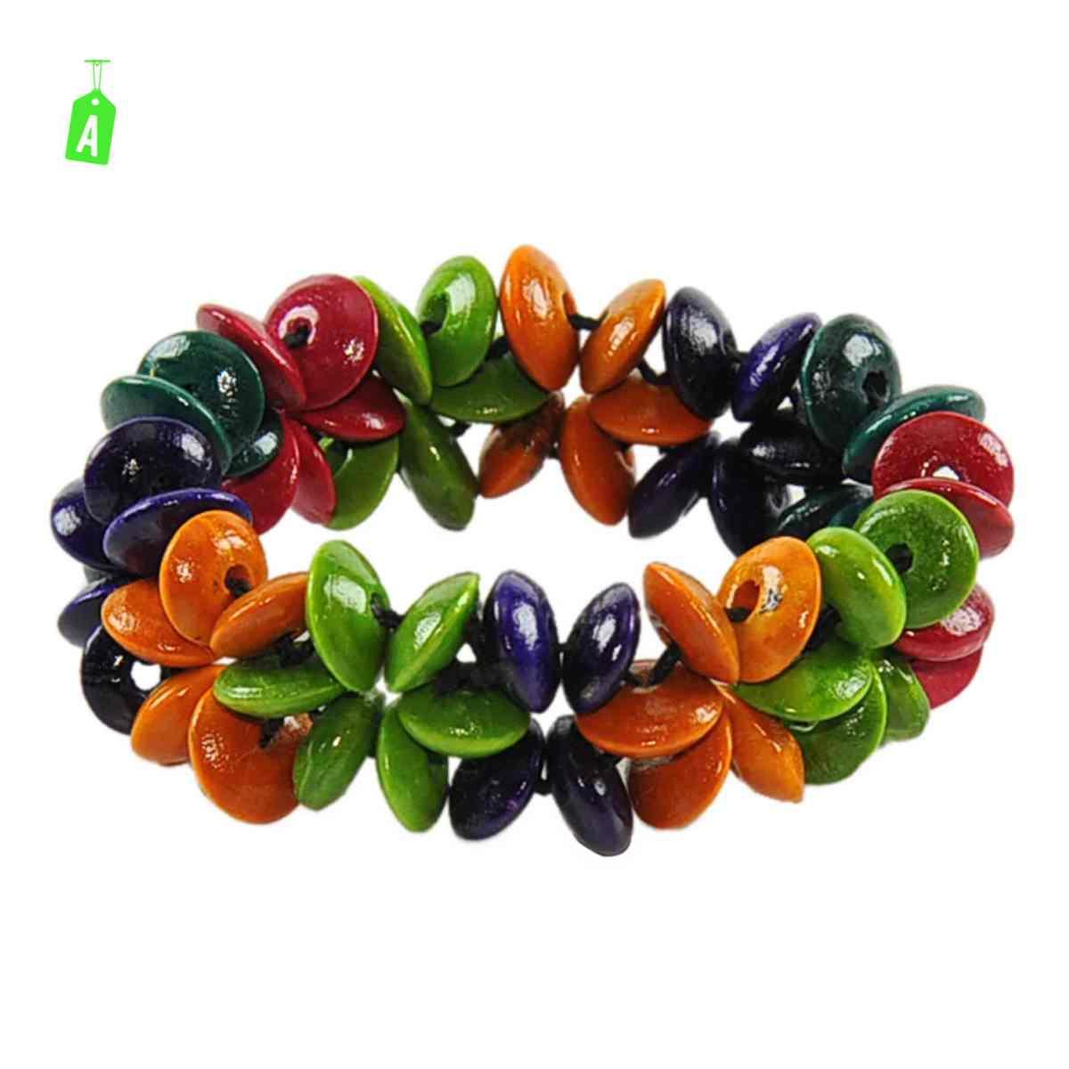 Bracciale legno fiori 4 colori