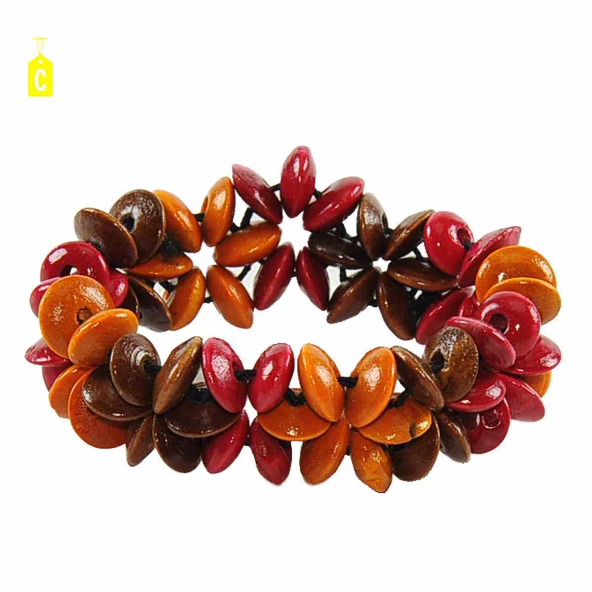 Bracciale legno fiori 4 colori