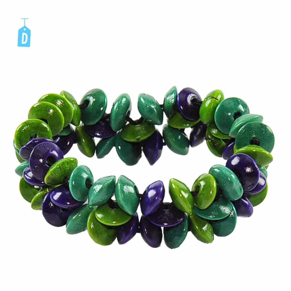 Bracciale legno fiori 4 colori