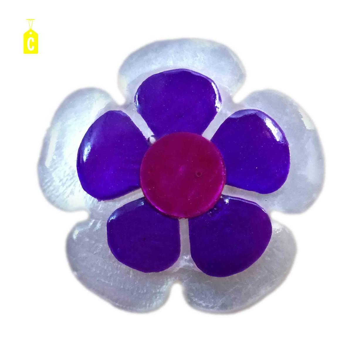 Anello madreperla fiore 5 6 colori